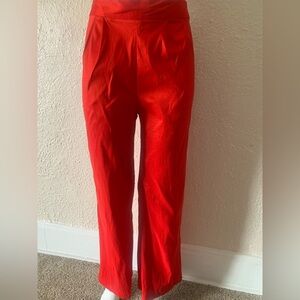 SHEIN Red Ankle Length Cropped Pants